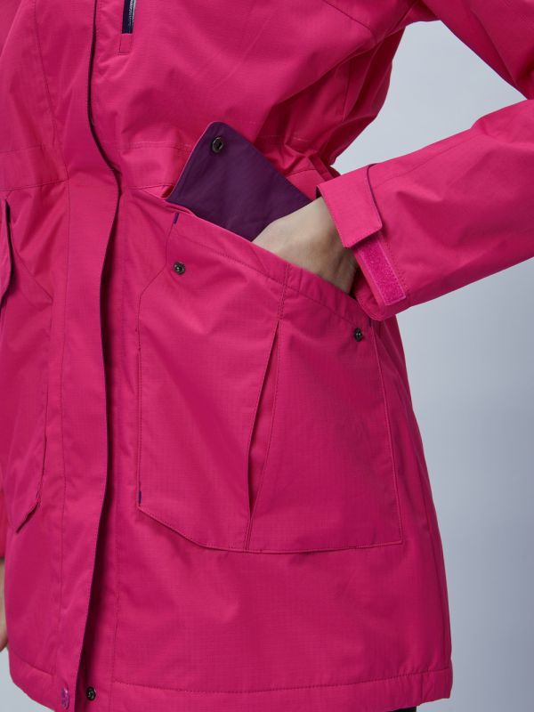 Women's pink hooded parka 551996R